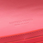 Bottega Veneta Bi Foldlong Wallet Intreccia Red Pink Leather — view 4