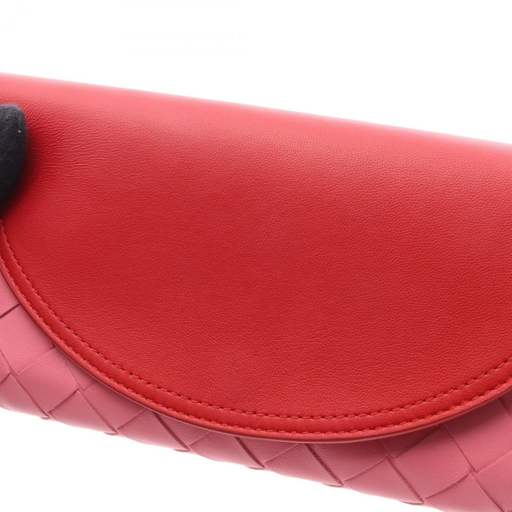 Bottega Veneta Bi Foldlong Wallet Intreccia Red Pink Leather — view 7