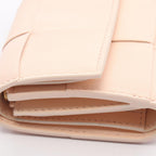 Bottega Veneta Tri Foldwallet Cassette Maxi Intreccia Baby Pink Leather — view 6