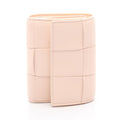 Bottega Veneta Tri Foldwallet Cassette Maxi Intreccia Baby Pink Leather