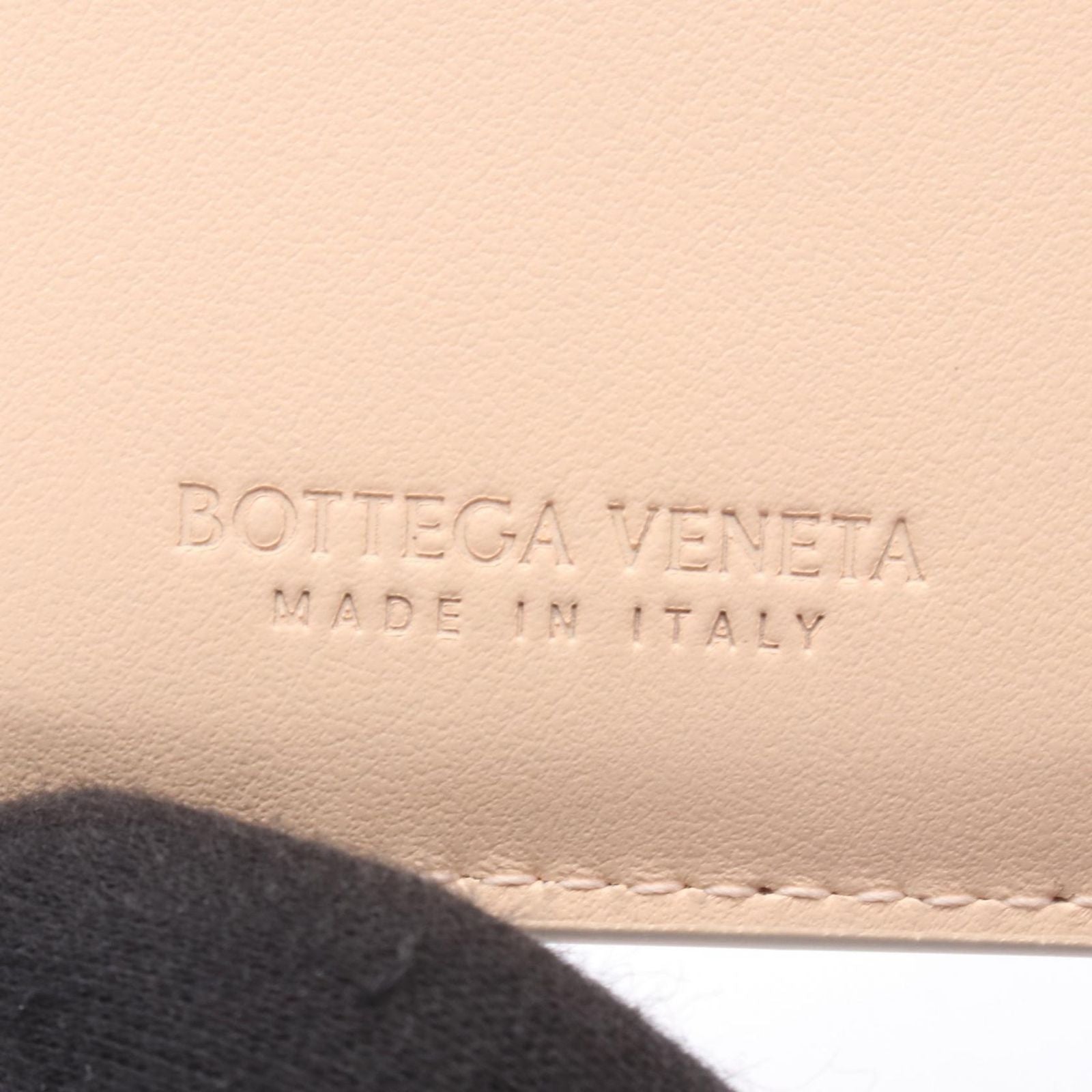Bottega Veneta Tri Foldwallet Cassette Maxi Intreccia Baby Pink Leather — view 5