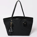 Gucci GG Canvas Jolly Tote Black Patent Handbag Gold