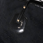 Gucci GG Canvas Jolly Tote Black Patent Handbag Gold — view 8