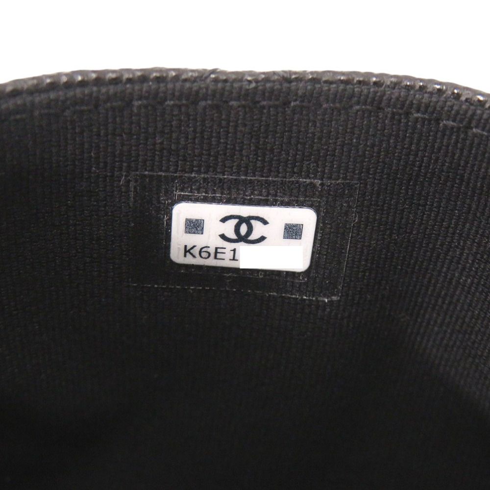 Chanel Quilted CC Logo Leather Black Fragment Case Wallet — view 8