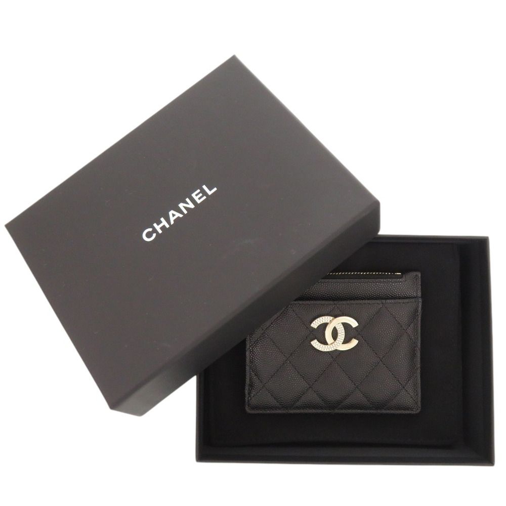Chanel Quilted CC Logo Leather Black Fragment Case Wallet — view 2
