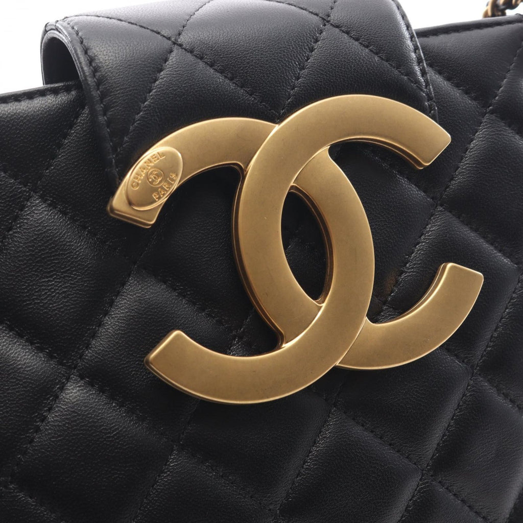 Chanel Shoulder Bag Quilted Black Lambskin Chain — view 7