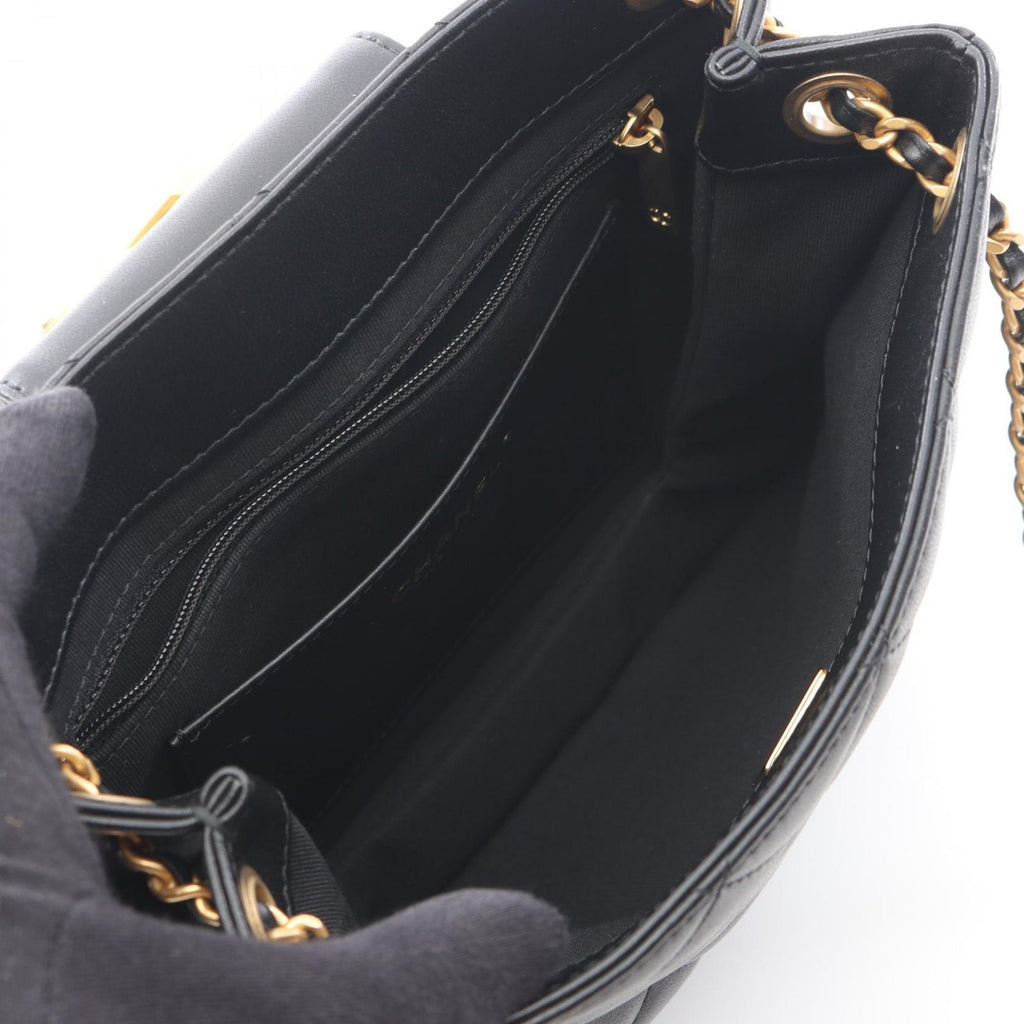Chanel Shoulder Bag Quilted Black Lambskin Chain — view 3
