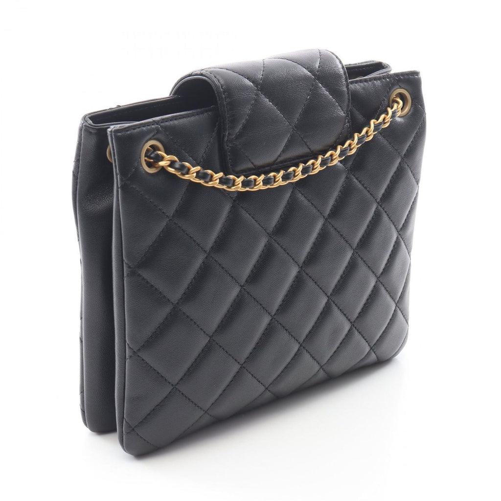 Chanel Shoulder Bag Quilted Black Lambskin Chain — view 2