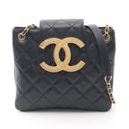 Chanel Shoulder Bag Quilted Black Lambskin Chain