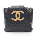 Chanel Shoulder Bag Quilted Black Lambskin Chain