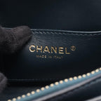 Chanel Shoulder Bag Chezblanc Stitch Medal Navy Leather Flap — view 4