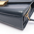 Chanel Shoulder Bag Chezblanc Stitch Medal Navy Leather Flap — view 7