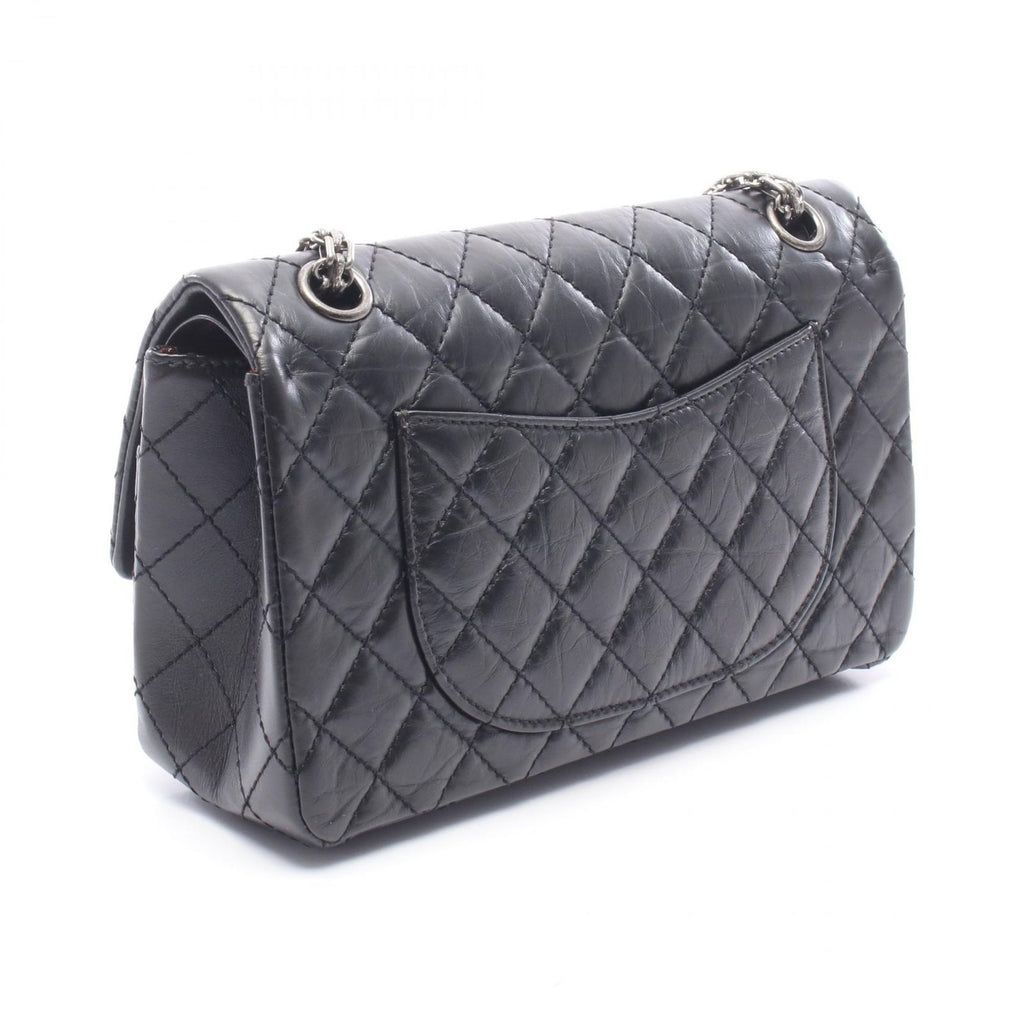 Chanel Shoulder Bag 2.55 Quilted Mademoiselle Chain Black Leather Double Flap — view 2