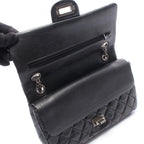 Chanel Shoulder Bag 2.55 Quilted Mademoiselle Chain Black Leather Double Flap — view 6