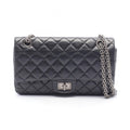 Chanel Shoulder Bag 2.55 Quilted Mademoiselle Chain Black Leather Double Flap