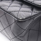 Chanel Shoulder Bag 2.55 Quilted Mademoiselle Chain Black Leather Double Flap — view 8