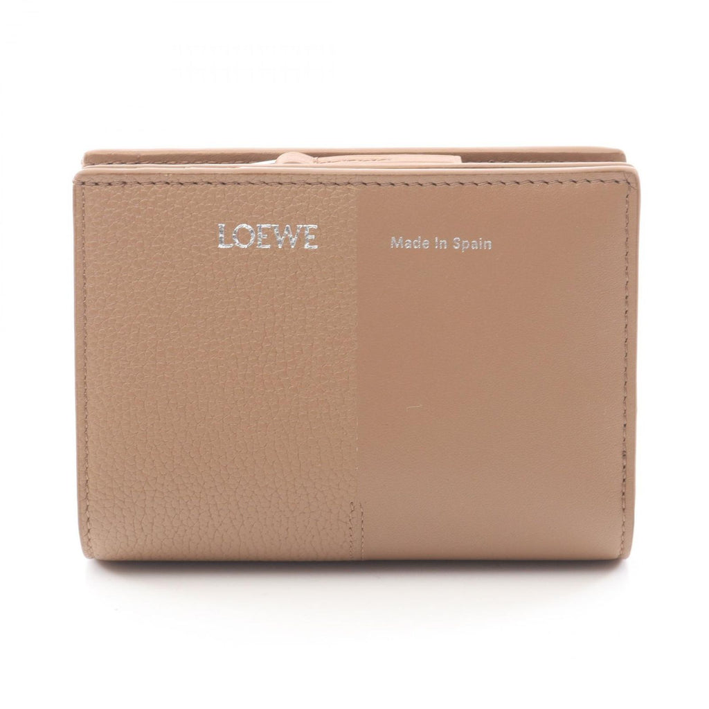 Loewe Bi Foldwallet Duet Compact Wallet Brown Leather
