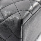 Chanel Handbag Quilted Top Handle Bag Black Caviar Leather — view 7