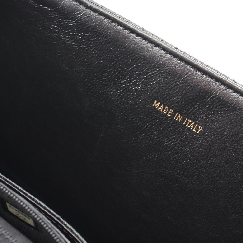 Chanel Handbag Quilted Top Handle Bag Black Caviar Leather — view 9