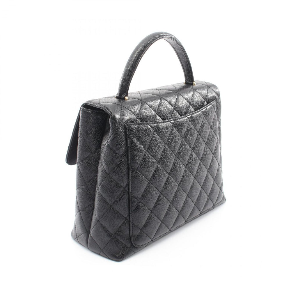 Chanel Handbag Quilted Top Handle Bag Black Caviar Leather — view 2