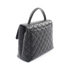 Chanel Handbag Quilted Top Handle Bag Black Caviar Leather — view 2