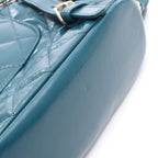 Chanel Backpack Back Quilted Blue Green Leather Chain Backpack — view 7