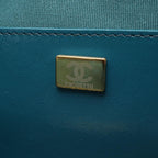 Chanel Backpack Back Quilted Blue Green Leather Chain Backpack — view 5