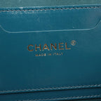 Chanel Backpack Back Quilted Blue Green Leather Chain Backpack — view 4