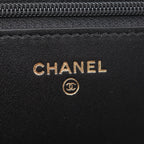 Chanel Shoulder Bag Quilted 2.55 Iconcharm Black Lambskin Chain Wallet — view 4