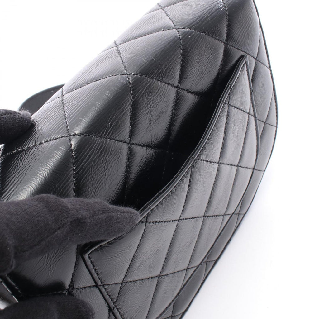 Chanel Shoulder Bag Quilted Black Leather Chain — view 6