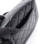 Chanel Shoulder Bag Quilted Black Leather Chain — view 6