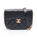Chanel Shoulder Bag Quilted Black Leather Chain