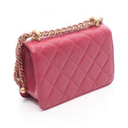 Chanel Shoulder Bag Quilted Flap Magenta Leather Chain — view 2