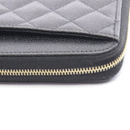 Chanel Roundlong Wallet Classic Long Zip Quilted Black Caviar Leather — view 8