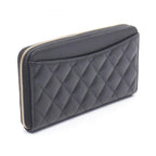 Chanel Roundlong Wallet Classic Long Zip Quilted Black Caviar Leather — view 2