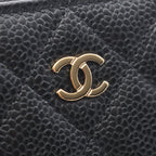 Chanel Coin Case Classic Zip Coinpa Quilted Black Caviar Leather — view 6