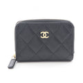 Chanel Coin Case Classic Zip Coinpa Quilted Black Caviar Leather