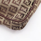 Fendi Shoulder Bag Zucchi Beige Canvas Leather — view 7