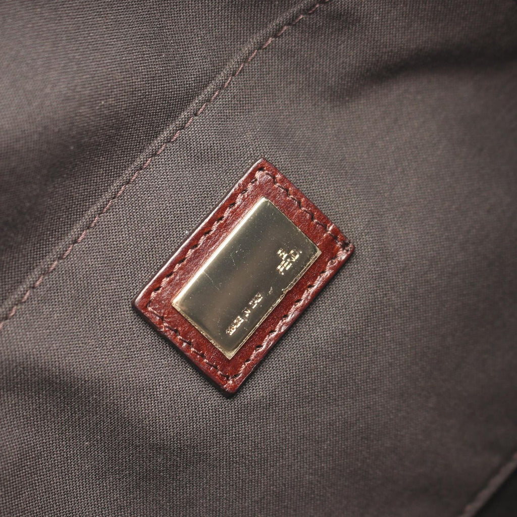 Fendi Shoulder Bag Zucchi Beige Canvas Leather — view 4