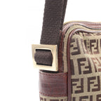 Fendi Shoulder Bag Zucchi Beige Canvas Leather — view 5