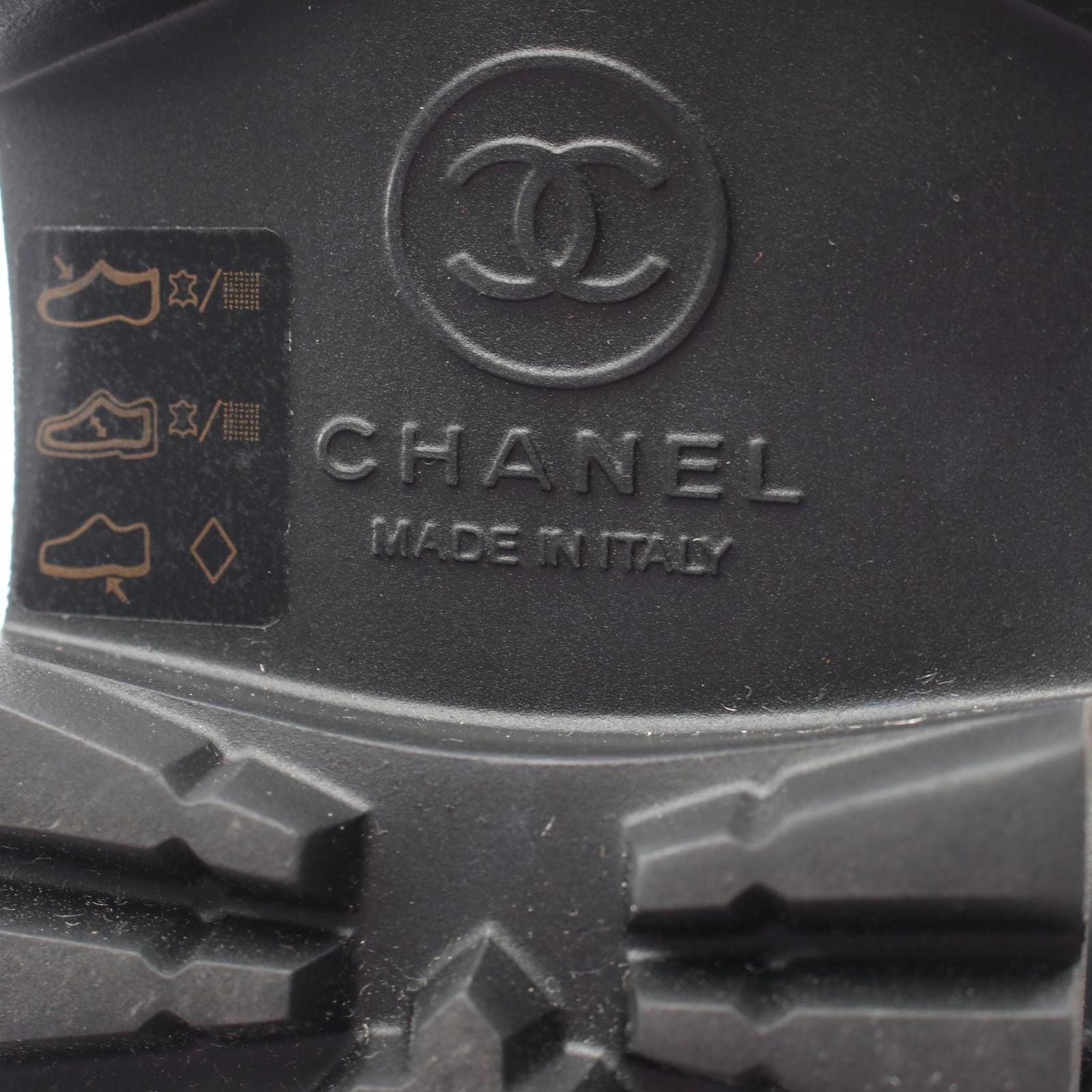 Chanel Boots CC Logo Tweet Pattern Snow Nylon Leather — view 6