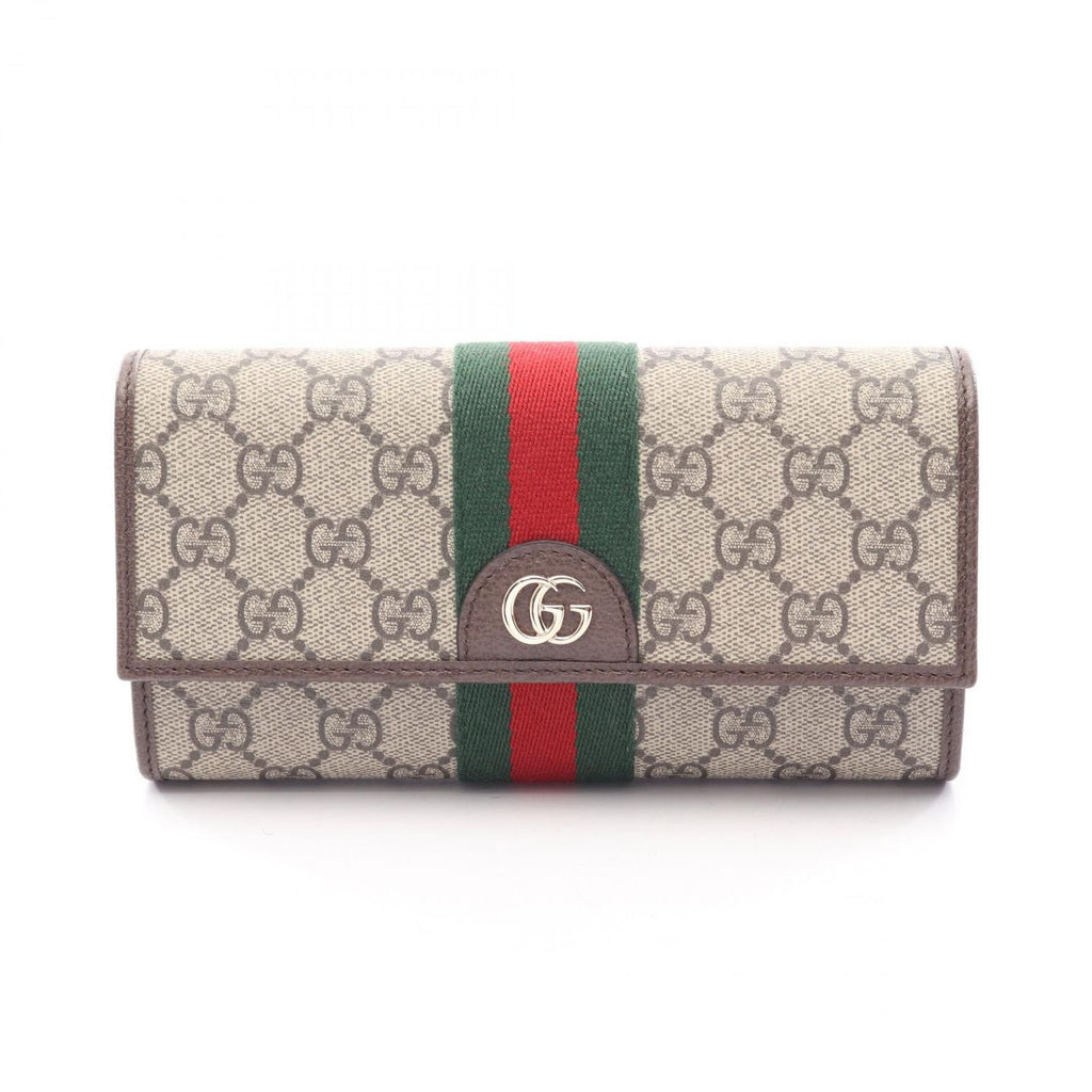 Gucci Bi Foldlong Wallet Ophidia GG Spuri Beige Leather Bi Foldwallet