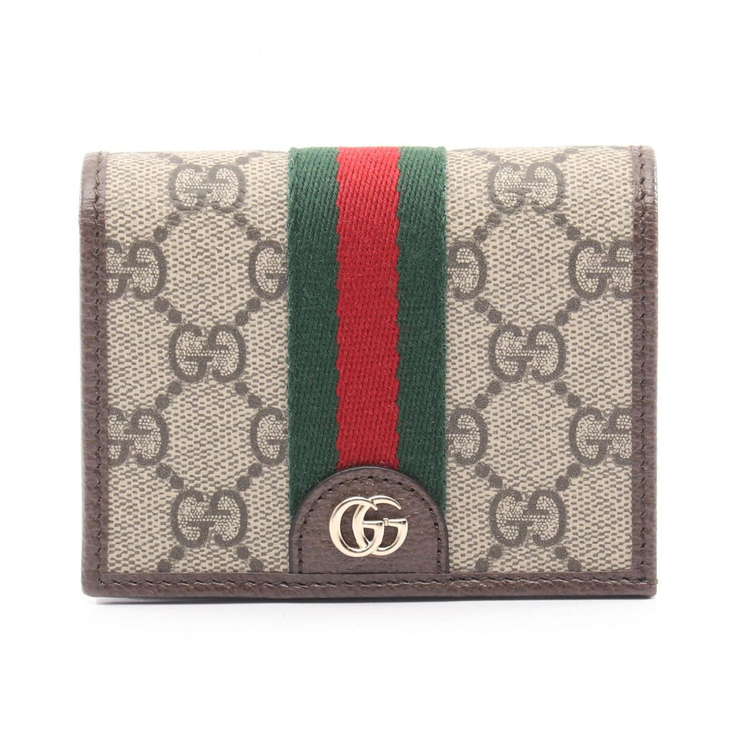 Gucci Bi Foldwallet Ophidia Sherry Line GG Spuri Beige Leather Wallet