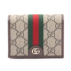 Gucci Bi Foldwallet Ophidia Sherry Line GG Spuri Beige Leather Wallet
