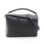 Loewe Puzzle Edge 2-Way Black Leather Shoulder