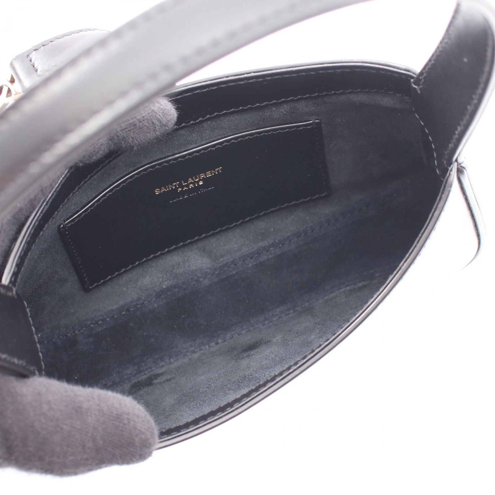 Saint Laurent Sanro Lampari Paris Handbag Mini le 5 a 7 Black Leather — view 3