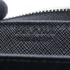Prada Coin Case Saffiano Triang Card Black Leather — view 4