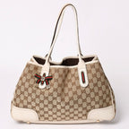 Gucci Tote Bag Ivory White Sherry Line