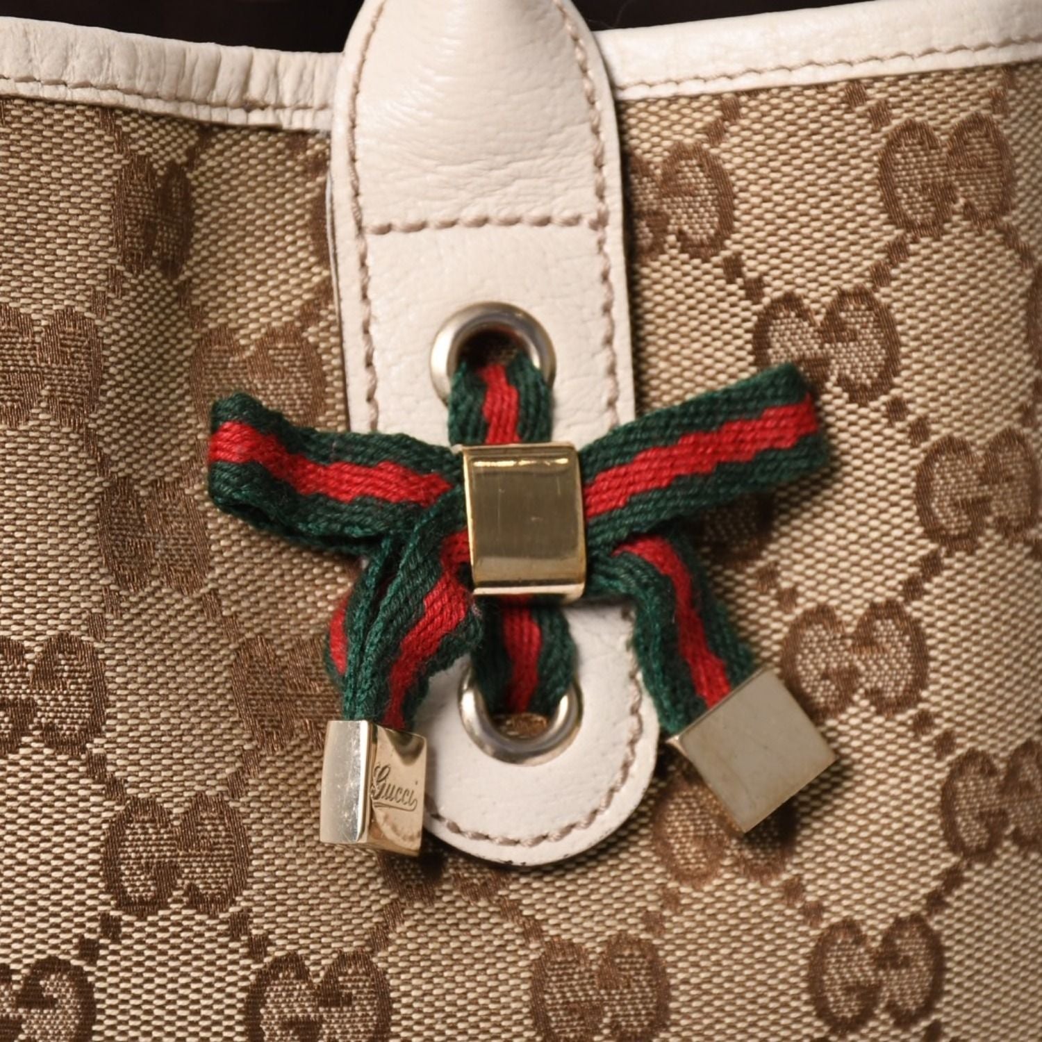 Gucci Tote Bag Ivory White Sherry Line — view 5