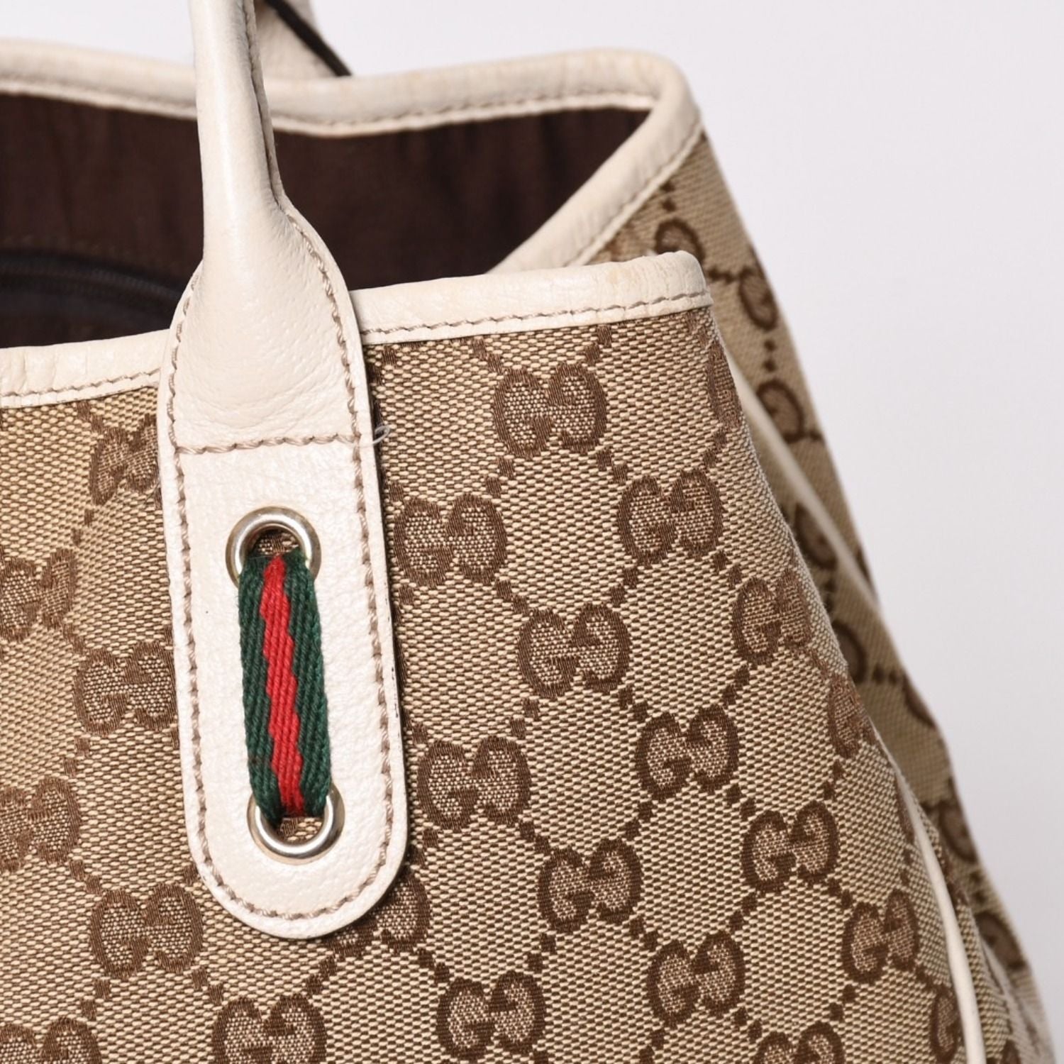 Gucci Tote Bag Ivory White Sherry Line — view 4